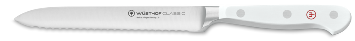 Wüsthof Classic White 5" Serrated Utility Knife