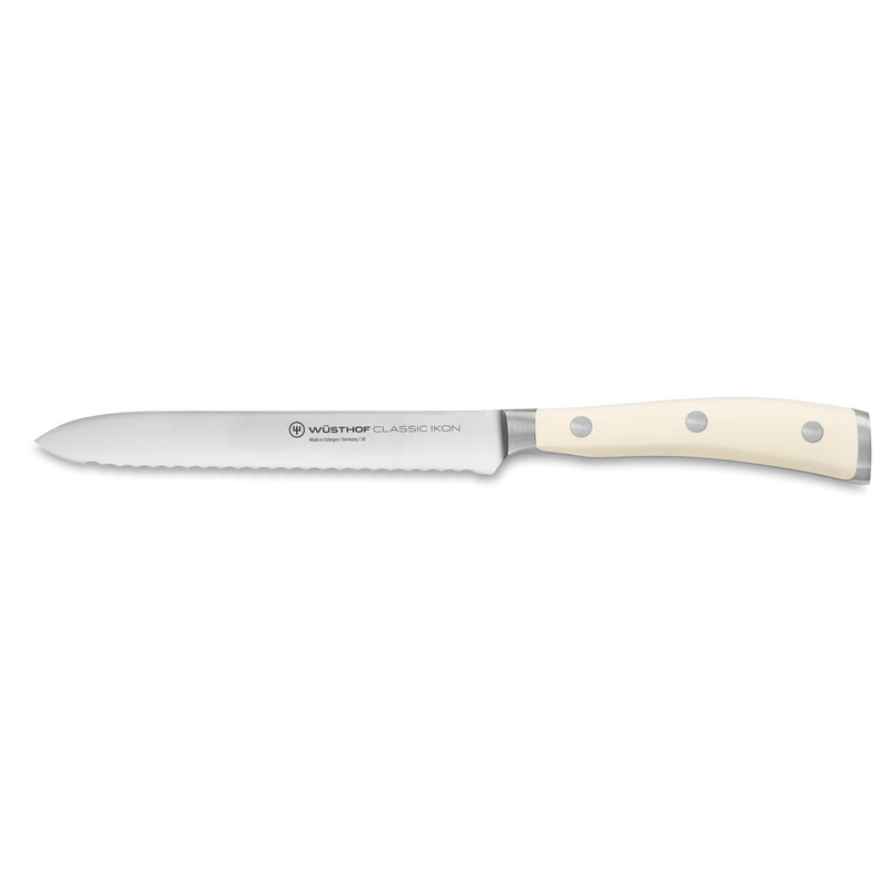 Wüsthof Classic Ikon Crème 5" Serrated Utility Knife