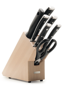 Wüsthof Classic Ikon 7 Piece Knife Block Set with Magnetic Thermo Wood Knife Stand