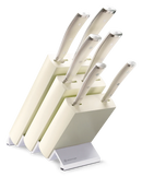 Wüsthof Classic Ikon Crème Seven Piece Knife Block Set with Crème Ash Wood Block - 1090470602 9877