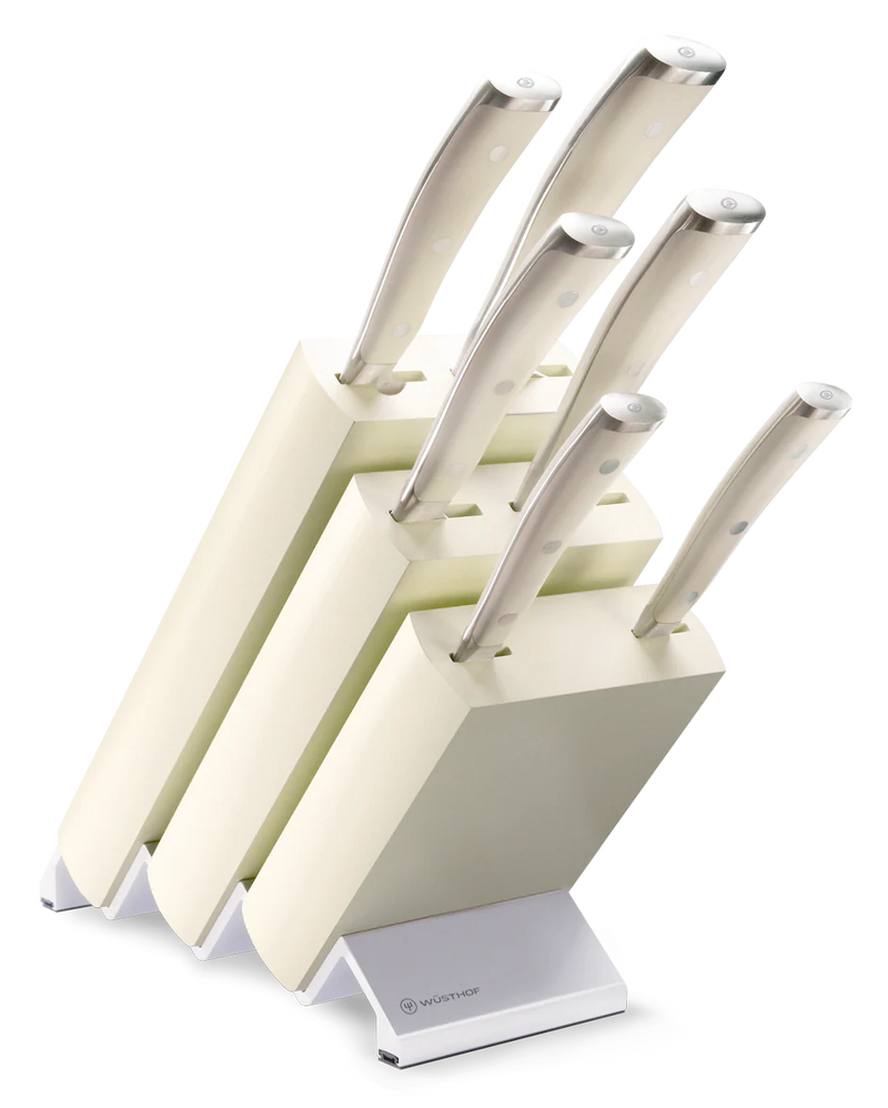 Wüsthof Classic Ikon Crème Seven Piece Knife Block Set with Crème Ash Wood Block - 1090470602 9877