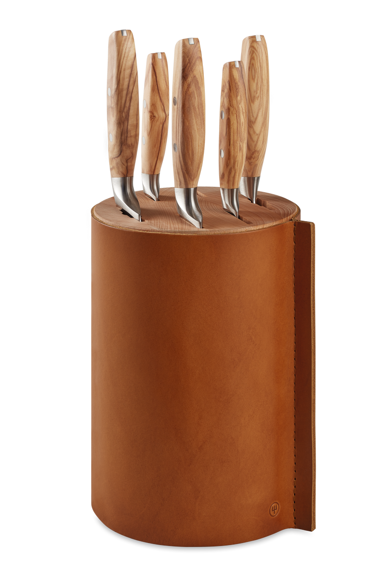 Wüsthof Amici Leather Wrapped Knife Block