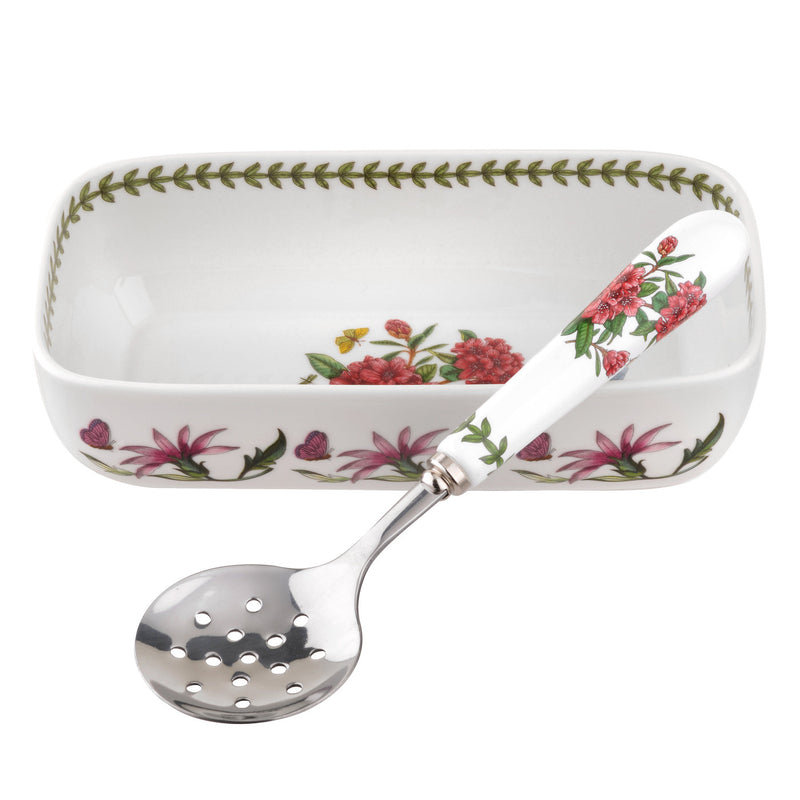 Botanic Garden Dish With Slotted Spoon