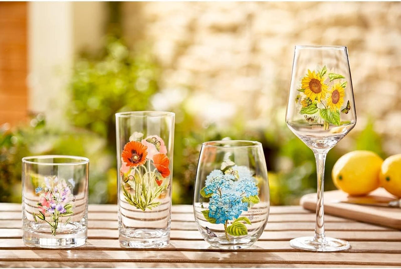Botanic Garden Stemless Wine Glasses 19 oz Set of 4