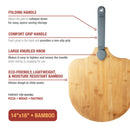 Bamboo Pizza Peel with Folding Handle, 14x16-Inch