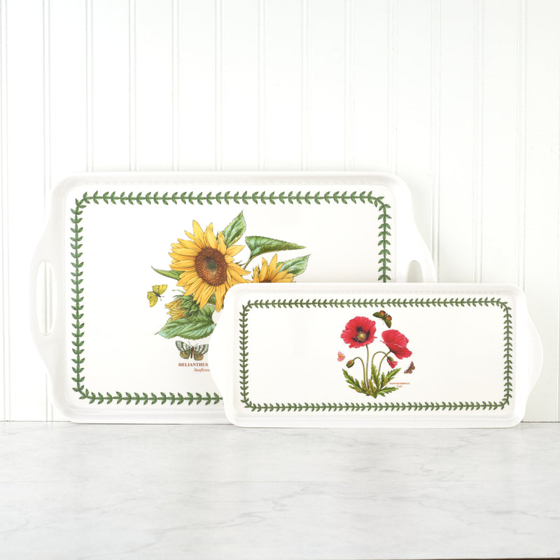 Botanic Garden Melamine Handled Tray 18.9 x 11.6"