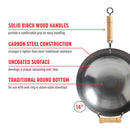 Classic Series 14-Inch Round Bottom Carbon Steel Wok with Birch Handles