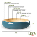 Lexa Bamboo Fruit Bowl, 12 Inch - Navy