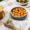 Lexa Bamboo Fruit Bowl, 12 Inch - Navy