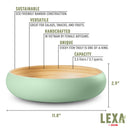 Lexa Bamboo Fruit Bowl, 12 Inch - Sage