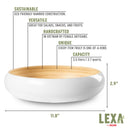 Lexa Bamboo Fruit Bowl, 12 Inch - White