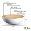 Lexa Bamboo Salad Bowl, 12 Inch - White