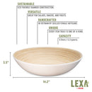 Lexa Bamboo Salad Bowl, 14 Inch - White