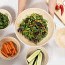 Lexa Bamboo Salad Bowl, 14 Inch - White