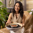 Lexa Bamboo Salad Bowl, 14 Inch - White