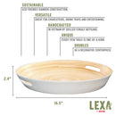Lexa Bamboo Serving Tray w/ Handles, 16 Inch - White