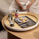 Lexa Bamboo Serving Tray, 16 Inch - White