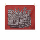La Grande Parade Sur Fond Rouge Tea Towel