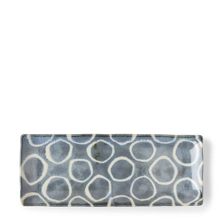 Rustic White Circles Rectangle Plate