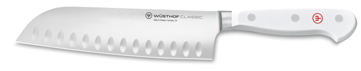 Wüsthof Classic White 7" Santoku, Hollow Ground