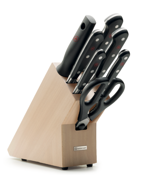 Wüsthof Classic Eight Piece Knife Block Set with Natural Beech Knife Block -1090170501