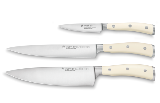 Wüsthof Classic Ikon Crème Three Piece Knife Set - 9601-0