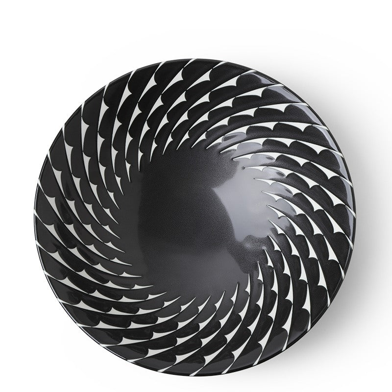 Bowl Black Choctaw Swirl 10"