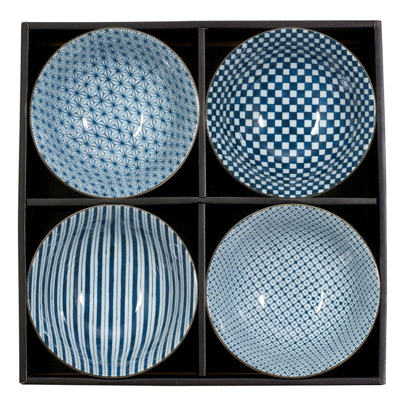Four Pattern 6" Set of 4 Bowls