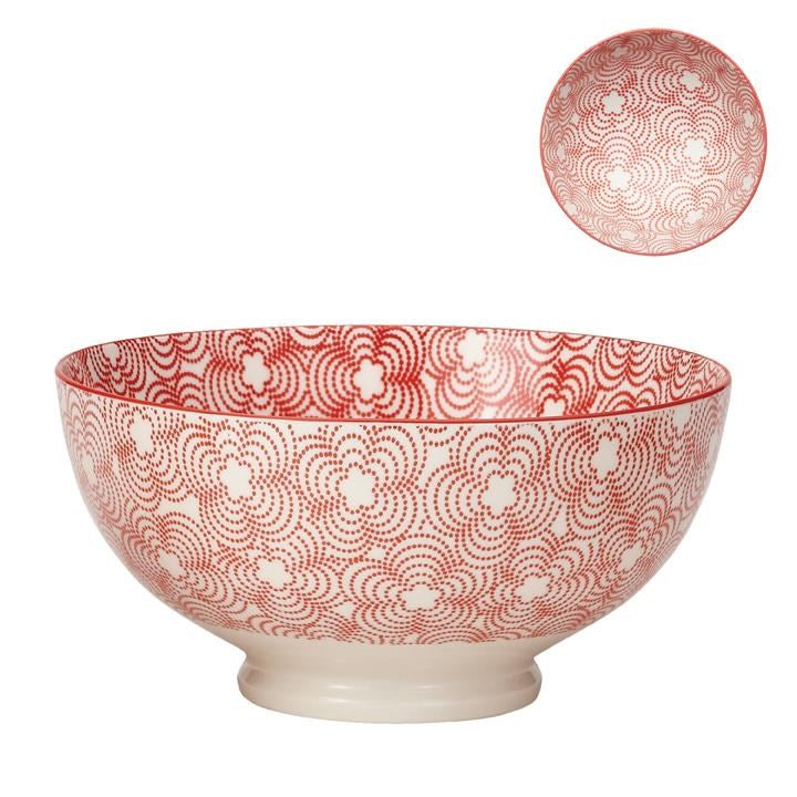 Kiri Porcelain Bowl Red with Red Trim, 3 sizes