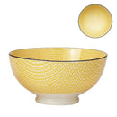 Kiri Porcelain Bowl Yellow with Yellow Trim, 3 Sizes.
