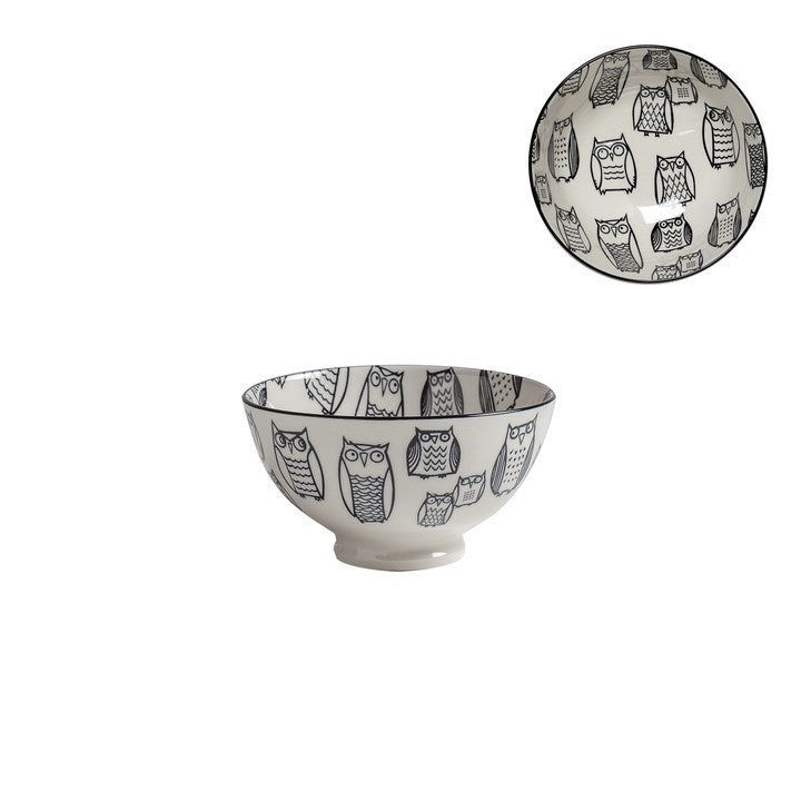 Kiri Porcelain Bowl Owl Outline, 3 sizes.