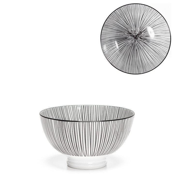 Kiri Porcelain Bowl Black Line, 3 Sizes.
