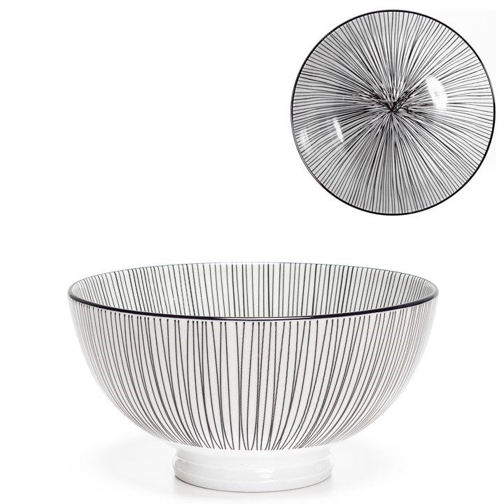 Kiri Porcelain Bowl Black Line, 3 Sizes.