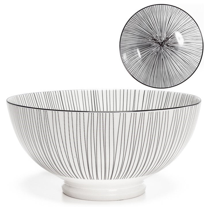 Kiri Porcelain Bowl Black Line, 3 Sizes.