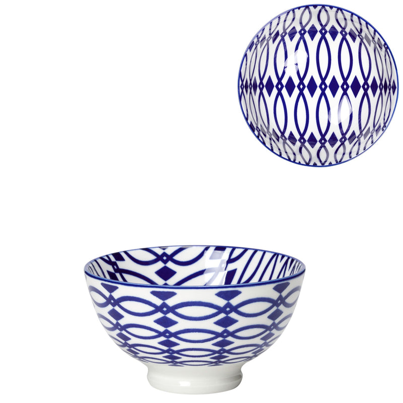 Kiri Porcelain Bowl Blue Lattice, 3 Sizes.*** New in June 2021