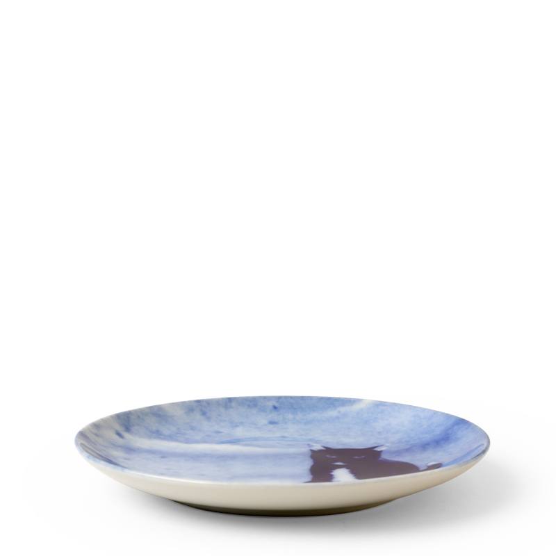 Blue Cat Sitting Plate