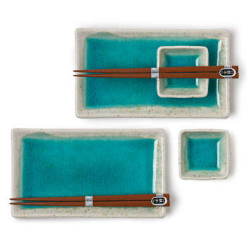 Snow/Turquoise Sushi Set