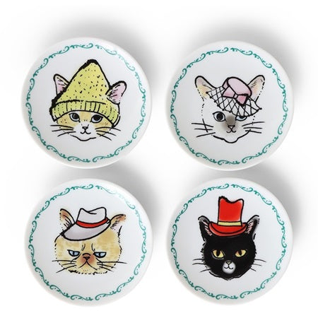 Cats in Hats Mini Plate Set
