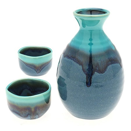 Sake Set Jade Ocean Blue