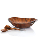 Nambé Braid Salad Bowl 20" w/ Servers 12"