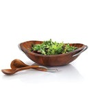 Nambé Braid Salad Bowl 20" w/ Servers 12"