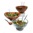 Nambé Yaro Salad Bowl 14"x7" w/ Servers 13"