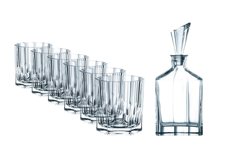 Nachtmann Aspen Whiskey Set of 6 Glasses and Decanter