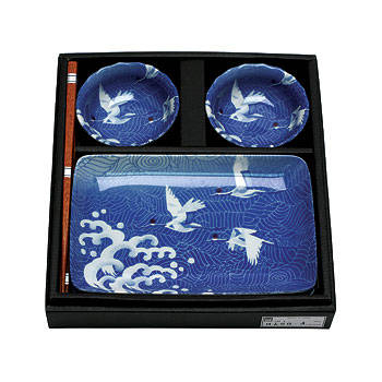 Blue Cranes Sushi Set