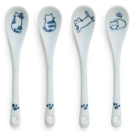 Assorted Cat 4.75" Spoon 4-Pc