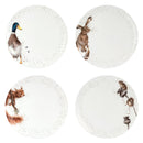 Wrendale Designs 10.5 Inch Coupe plates Set of 4 Hare, Squirel Mouse & Duck