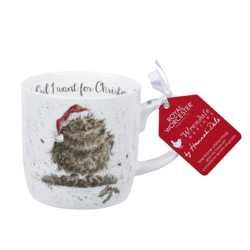 Wrendale Owl I want for Christmas 11oz Mug (Christmas)